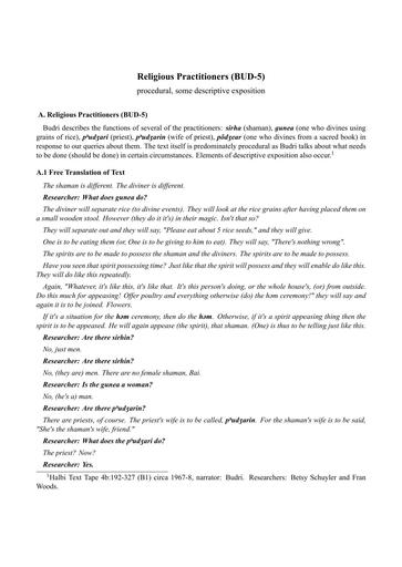 BUD-5: Religious Practitioners