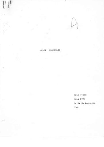 Halbi Folk Tales 1977