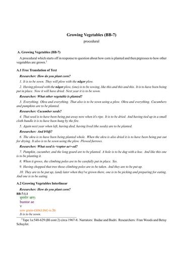 BB-7: Growing Vegetables