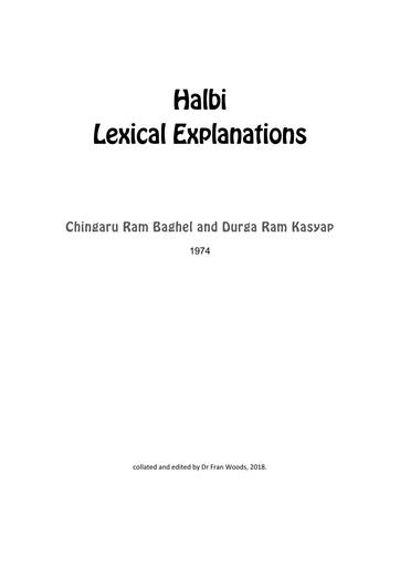 CH: Halbi Lexical Explanations